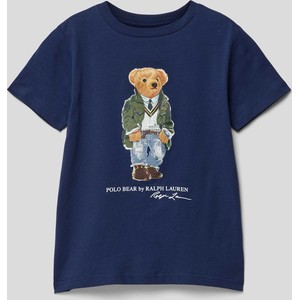 Granatowa koszulka dziecięca POLO RALPH LAUREN z bawełny