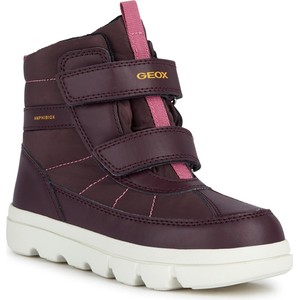 Fioletowe buty dziecięce zimowe Geox na rzepy