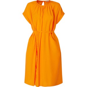 Pomarańczowa sukienka Seidensticker z krótkim rękawem mini