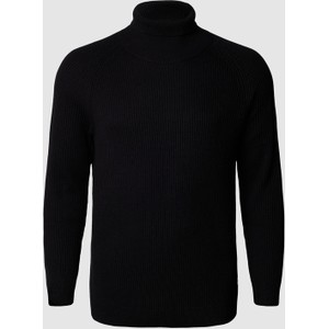 Czarny sweter Jack & Jones z golfem z bawełny