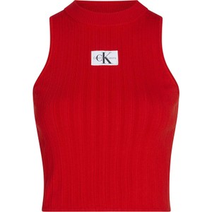 Czerwony top Calvin Klein w sportowym stylu