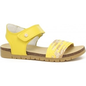Żółte buty dziecięce letnie Bartek na rzepy ze skóry