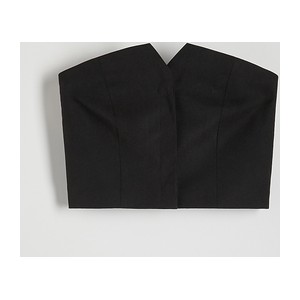 Czarna bluzka Reserved z krótkim rękawem z dekoltem w kształcie litery v