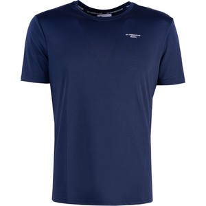 Niebieski t-shirt ubierzsie.com w sportowym stylu z krótkim rękawem