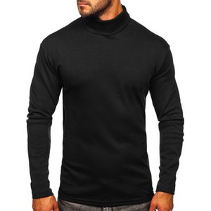 Czarny sweter Denley z bawełny w stylu klasycznym z golfem