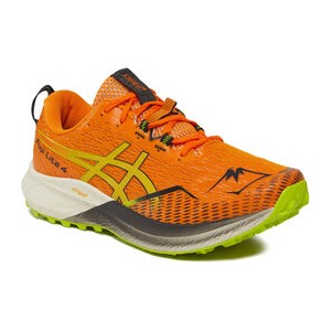Pomarańczowe buty sportowe ASICS w sportowym stylu sznurowane