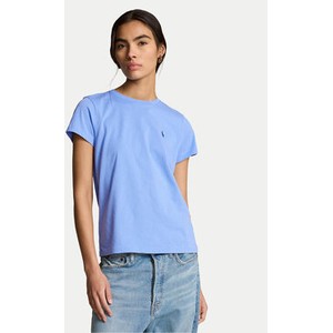 Niebieski t-shirt POLO RALPH LAUREN z okrągłym dekoltem w stylu casual