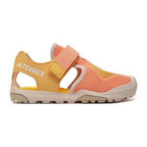 Pomarańczowe buty dziecięce letnie Adidas na rzepy