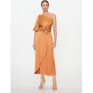 Pomarańczowa sukienka YAS z długim rękawem maxi