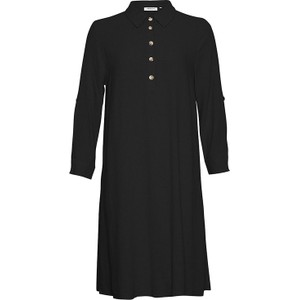 Czarna sukienka Moss Copenhagen mini koszulowa z długim rękawem