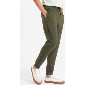 Zielone spodnie Ombre w sportowym stylu z tkaniny