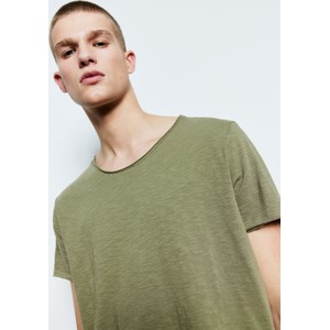 Zielony t-shirt H & M z dżerseju w stylu casual z krótkim rękawem