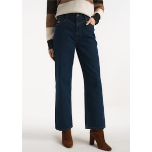 Granatowe jeansy Ochnik w stylu casual z bawełny