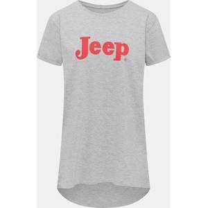 T-shirt Jeep w młodzieżowym stylu z okrągłym dekoltem z krótkim rękawem