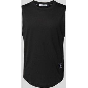 Czarny t-shirt Calvin Klein z krótkim rękawem w stylu casual z bawełny