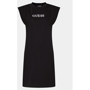 Czarna sukienka Guess mini z okrągłym dekoltem