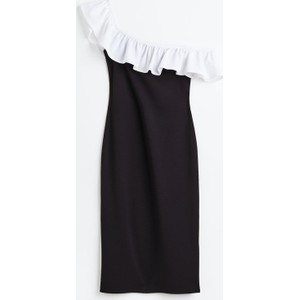 Sukienka H & M z odkrytymi ramionami z dżerseju z krótkim rękawem
