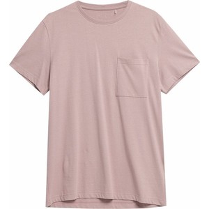 Różowy t-shirt 4F z krótkim rękawem w stylu casual