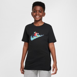 Czarna koszulka dziecięca Nike dla chłopców z bawełny