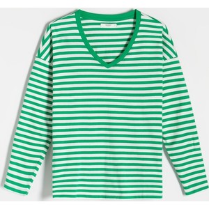 Zielona bluzka Reserved w stylu casual z długim rękawem
