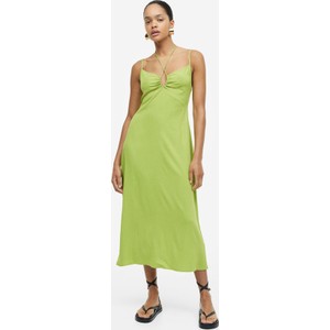 Zielona sukienka H & M maxi na ramiączkach z tkaniny