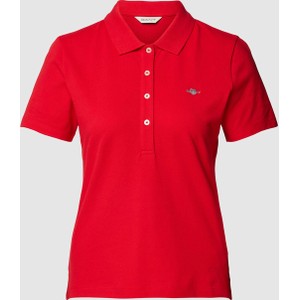 Czerwony t-shirt Gant w stylu casual z krótkim rękawem