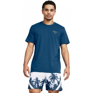 Niebieski t-shirt Under Armour w sportowym stylu z bawełny
