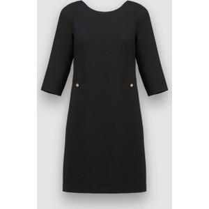 Czarna sukienka Molton mini z długim rękawem prosta