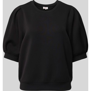 Czarna bluzka S.Oliver z okrągłym dekoltem w stylu casual