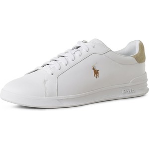 Polo Ralph Lauren Męskie skórzane buty sportowe Mężczyźni skóra biały jednolity
