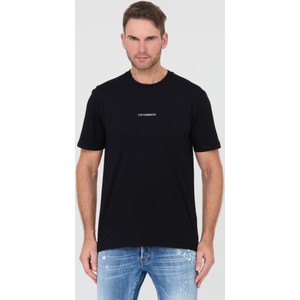 Czarny t-shirt C.P. Company w stylu casual z krótkim rękawem