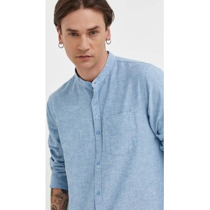 Niebieska koszula Hollister Co. z długim rękawem w stylu casual z lnu
