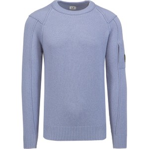 Niebieski sweter Cp Company z wełny w stylu casual z okrągłym dekoltem
