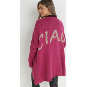 Różowy sweter born2be z wełny w stylu casual