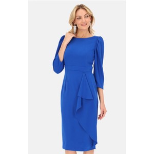 Niebieska sukienka L’AF midi z długim rękawem