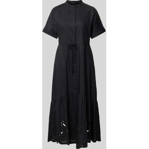 Czarna sukienka comma, midi w stylu casual z bawełny