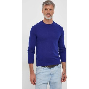 Niebieski sweter United Colors Of Benetton w stylu casual z okrągłym dekoltem