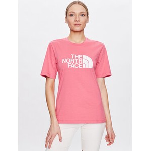 Różowy t-shirt The North Face z krótkim rękawem z okrągłym dekoltem