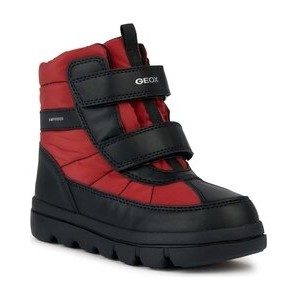 Czerwone buty dziecięce zimowe Geox na rzepy
