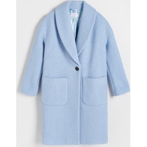 Niebieski płaszcz Reserved w stylu casual z wełny