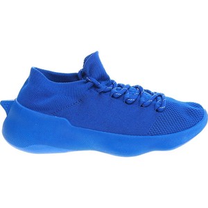 Niebieskie buty sportowe Pantofelek24.pl w sportowym stylu sznurowane z płaską podeszwą