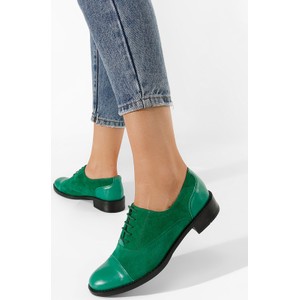 Zielone półbuty Zapatos w stylu casual