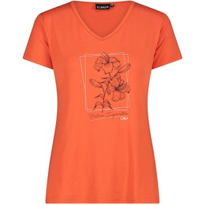 Pomarańczowy t-shirt CMP z krótkim rękawem z okrągłym dekoltem