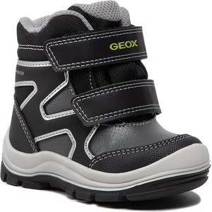 Czarne buty dziecięce zimowe Geox na rzepy