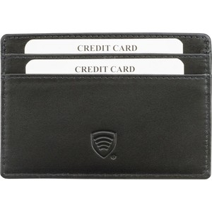 Koruma Etui skórzane blokujące karty zbliżeniowe RFID (Czarny)