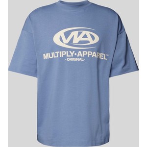 Niebieski t-shirt Multiply Apparel z krótkim rękawem w młodzieżowym stylu