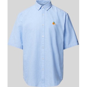 Niebieska koszula McNeal z bawełny z krótkim rękawem z kołnierzykiem button down