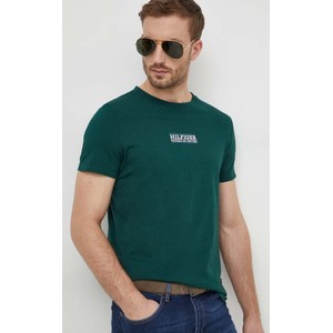 Zielony t-shirt Tommy Hilfiger w młodzieżowym stylu z bawełny z krótkim rękawem