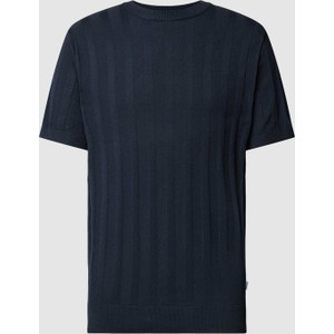 Granatowy t-shirt Peek&Cloppenburg z krótkim rękawem