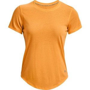 Pomarańczowy t-shirt Under Armour z okrągłym dekoltem z krótkim rękawem
